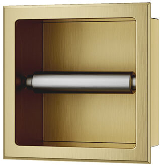 Wiesbaden Toiletrolhouder Inbouw Wiesbaden Rocko Zonder Klep Geborsteld Messing