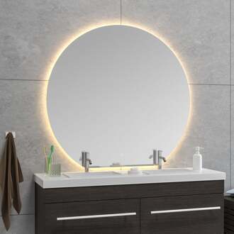 Wiesbaden Tramonto Spiegel - Rond met LED - Dimbaar en Spiegelverwarming - 120x112x0.3cm Helder/Koud wit;Warm wit;Natuurlijk wit