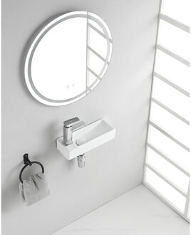 Wiesbaden Trim - Mini Fontein - Links - 38x14x8cm - Keramiek - Glans Wit