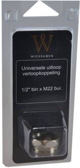 Wiesbaden uitloop koppeling 1/2'' bin x M22 bui 30.4100 Chroom