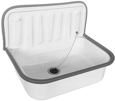 Wiesbaden Uitstortgootsteen Banks 50,5x33x37 cm Plaatstaal Glans Wit