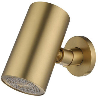 Wiesbaden UniMatch Beam hoofddouche rond 1 stand met muurbevestiging geborsteld messing PVD 29.7823 Messing geborsteld