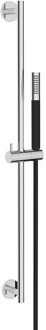 Wiesbaden UniMatch Glijstangset Compleet met Staafhanddouche - 1 stand - Chroom/Mat Zwart