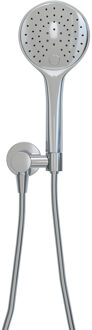 Wiesbaden UniMatch - Handdoucheset met Handdouche - 3 standen - 12cm diamater - Doucheslang en Wandaansluitbocht - Chroom