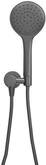 Wiesbaden UniMatch - Handdoucheset met Handdouche - 3 standen - 12cm diameter - Doucheslang en Wandaansluitbocht - Gunmetal