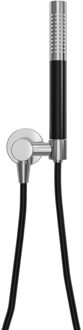 Wiesbaden UniMatch - Handdoucheset met Staafhanddouche - 1 stand - Doucheslang en Wandaansluitbocht - Chroom/Mat Zwart