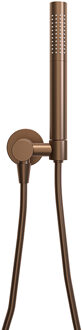 Wiesbaden UniMatch - Handdoucheset met Staafhanddouche - 1 stand - Doucheslang en Wandaansluitbocht - Geborsteld Brons Koper