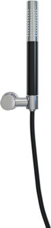 Wiesbaden UniMatch - Handdoucheset met Staafhanddouche - 1 stand - Doucheslang en Wandhouder - Kantelbaar - Chroom/Mat Zwart