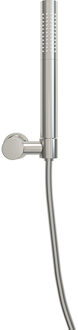 Wiesbaden UniMatch - Handdoucheset met Staafhanddouche - 1 stand - Doucheslang en Wandhouder - Kantelbaar - Geborsteld Staal