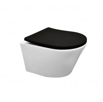 Wiesbaden Vesta-Junior rimless wandcloset wit+ Shade zitting mat-zwart