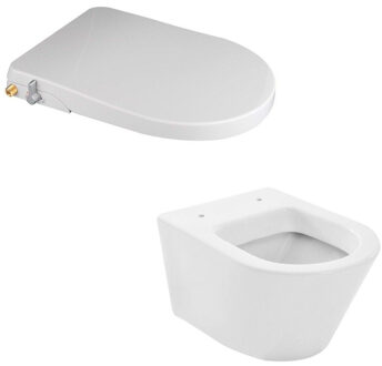 Wiesbaden Vesta met Flush luxe douche-wc zitting stroomloos wit sw96080/sw102848