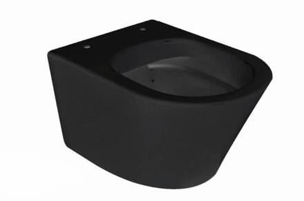 Wiesbaden Vesta rimless wandcloset zonder zitting 52 cm, mat zwart