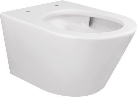 Wiesbaden Vesta Tornado Flush Wandcloset Rimless met Nano Coating met Flatline Toiletzitting - Softclose en Quick Release - Glans Wit