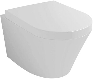 Wiesbaden Vesta Wandcloset met Vesta Toiletzitting - Softclose en Quick Release - Glans Wit