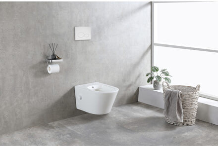 Wiesbaden Vesta Wandcloset Rimless met Bidetkraan - Koud Water - Mat Wit