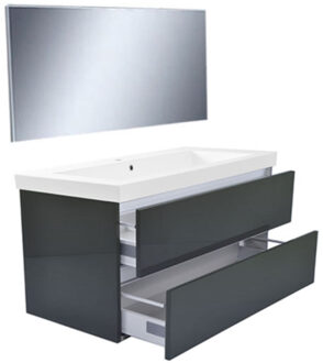 Wiesbaden Vision Badkamermeubelset - 100 cm - Hoogglans Grijs