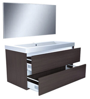 Wiesbaden Vision Meubelset Inclusief Spiegel - 100cm - Houtnerf Grijs
