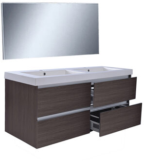 Wiesbaden Vision Meubelset Inclusief Spiegel - 120cm - Houtnerf Grijs