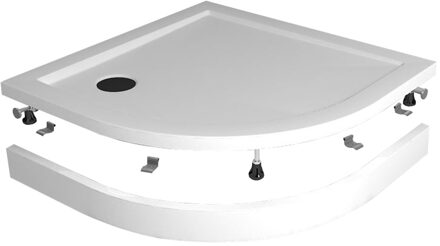 Wiesbaden Voorzetpaneel met Poten voor Douchebak - Kwartrond - 90x90x4cm - Glans Wit