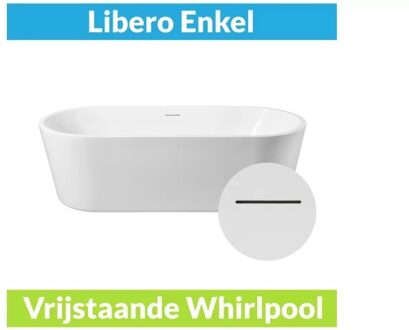 Wiesbaden Vrijstaande Whirlpool Libero 178x80x58.5 cm Luchtsysteem Mat Wit