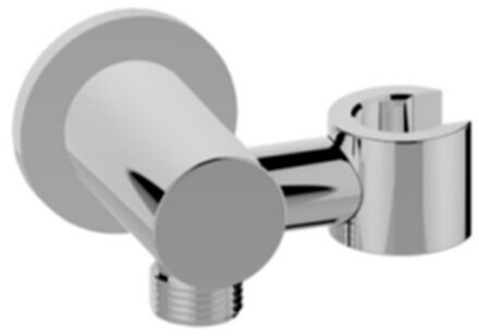 Wiesbaden Wandaansluitbocht met Kantelbare Handdouchehouder - Rond - 1/2 Inch - Chroom