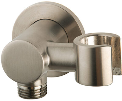 Wiesbaden Wandaansluitbocht met Kantelbare Handdouchehouder - Rond - 1/2 Inch - Geborsteld Staal