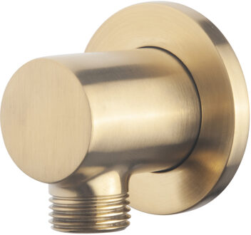 Wiesbaden Wandaansluitbocht - Rond - 1/2 Inch - Geborsteld Messing