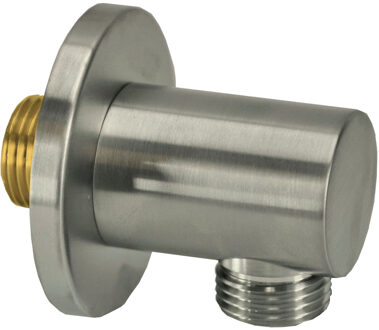 Wiesbaden Wandaansluitbocht - Rond - 1/2 Inch - Geborsteld Staal