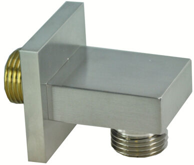 Wiesbaden Wandaansluitbocht - Vierkant - 1/2 Inch - Geborsteld Staal