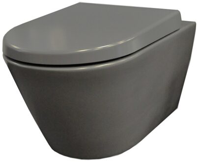 Wiesbaden Wandcloset Stereo Rimless Met Softclose Zitting Mat Grijs