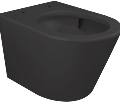 Wiesbaden Wandcloset Vesta Rimless Tornado Flush Mat Zwart