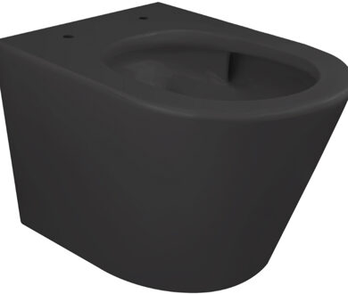 Wiesbaden Wandcloset Vesta Rimless Tornado Flush Mat Zwart