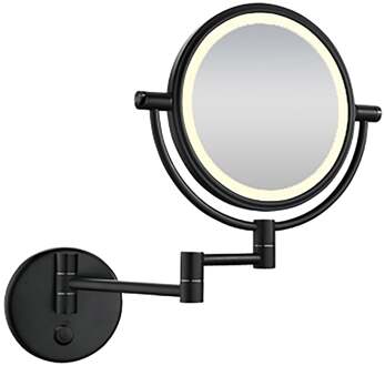 Wiesbaden WandscheerSpiegel LED - Mat Zwart Natuurlijk wit