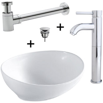 Wiesbaden Waskompack Barco Keramiek 40x33x14.5 cm Chroom Wit