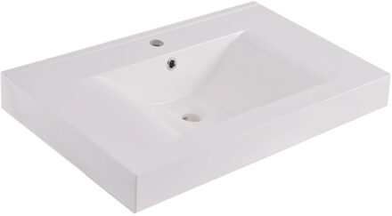 Wiesbaden Wastafel Kunstmarmer Wiesbaden 60, 80,100,120 cm (1 of 2 kraangaten) Wit