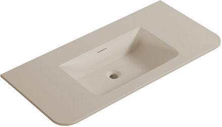Wiesbaden Wastafel Wiesbaden Laro 100x48x1,5 cm Zonder Kraangat Ronde Hoeken Solid Surface Beige
