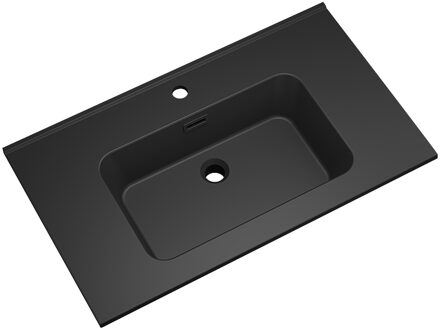 Wiesbaden Wastafel Wiesbaden Ribbella 100 cm Mat Zwart