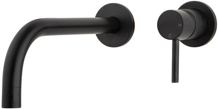 Wiesbaden Wastafelkraan Afbouwdeel Wiesbaden Caral Slim Eenhendel Met Coldstart Mat Zwart