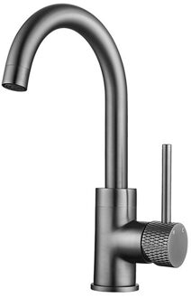 Wiesbaden Wastafelkraan Wiesbaden Ribbd Opbouw Met Draaibare Uitloop Gunmetal