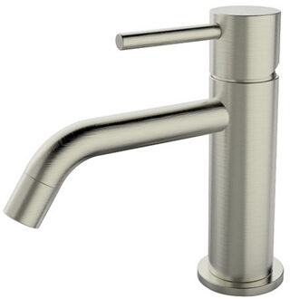 Wiesbaden Wastafelmengkraan Opbouw Style Uitloop 6.5 cm 1-hendel Geborsteld Staal