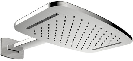 Wiesbaden Waterval Hoofddouche met Doucheram - 40x25cm - Geborsteld Staal