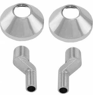 Wiesbaden WB set s-koppelingen met rozet, 3/4x3/8, sprong 16,5 mm, chroom