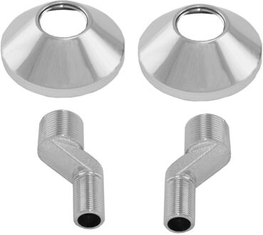 Wiesbaden WB set s-koppelingen met rozet, 3/4x3/8, sprong 16,5 mm, chroom