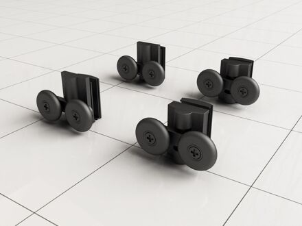 Wiesbaden Wielenset Wiesbaden Voor Skyline Nisdeur/Cabine Wit Chroom