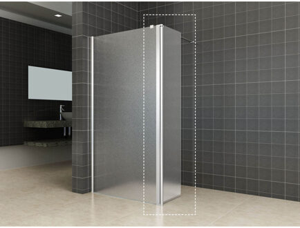Wiesbaden Wiesbanden Comfort Zijwand Draaibaar Links - 350x2000x10mm - NANO - Melkglas/Chroom
