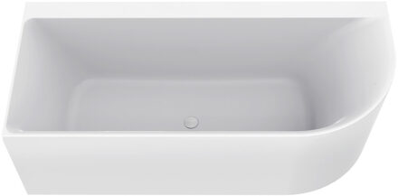 Wiesbaden Zenn hoekbad links 180 x 80 cm acryl glans wit met waste glans wit 21.3668 Wit glans