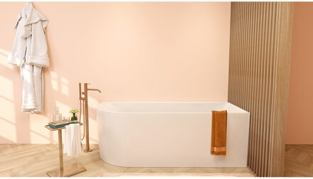 Wiesbaden Zenn Hoekbad Rechts - 170x75cm - Acryl - Glans Wit met Waste Glans Wit