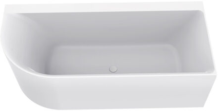Wiesbaden Zenn hoekbad rechts 180 x 80 cm acryl mat wit met waste mat wit 21.3674 Wit mat