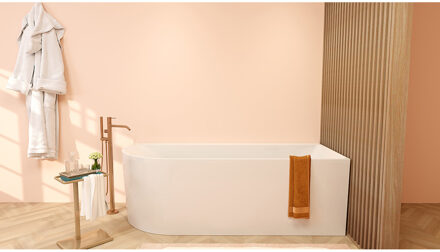 Wiesbaden Zenn Hoekbad Rechts - 180x80cm - Acryl - Glans Wit met Waste Glans Wit