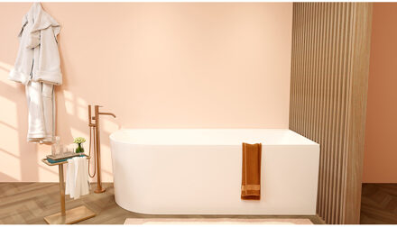 Wiesbaden Zenn Hoekbad Rechts - 180x80cm - Acryl - Mat Wit met Waste Mat Wit